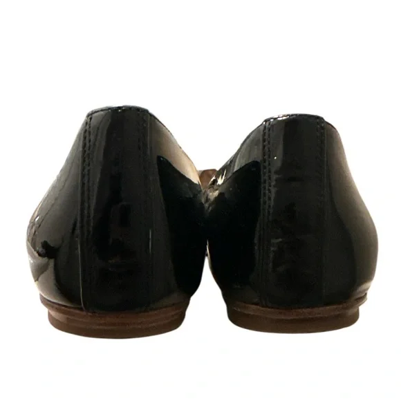 KATE SPADE Black Patent Leather ~ Size 8 ~ Women’s Slip On Flat Shoes With Bow - Picture 8 of 14